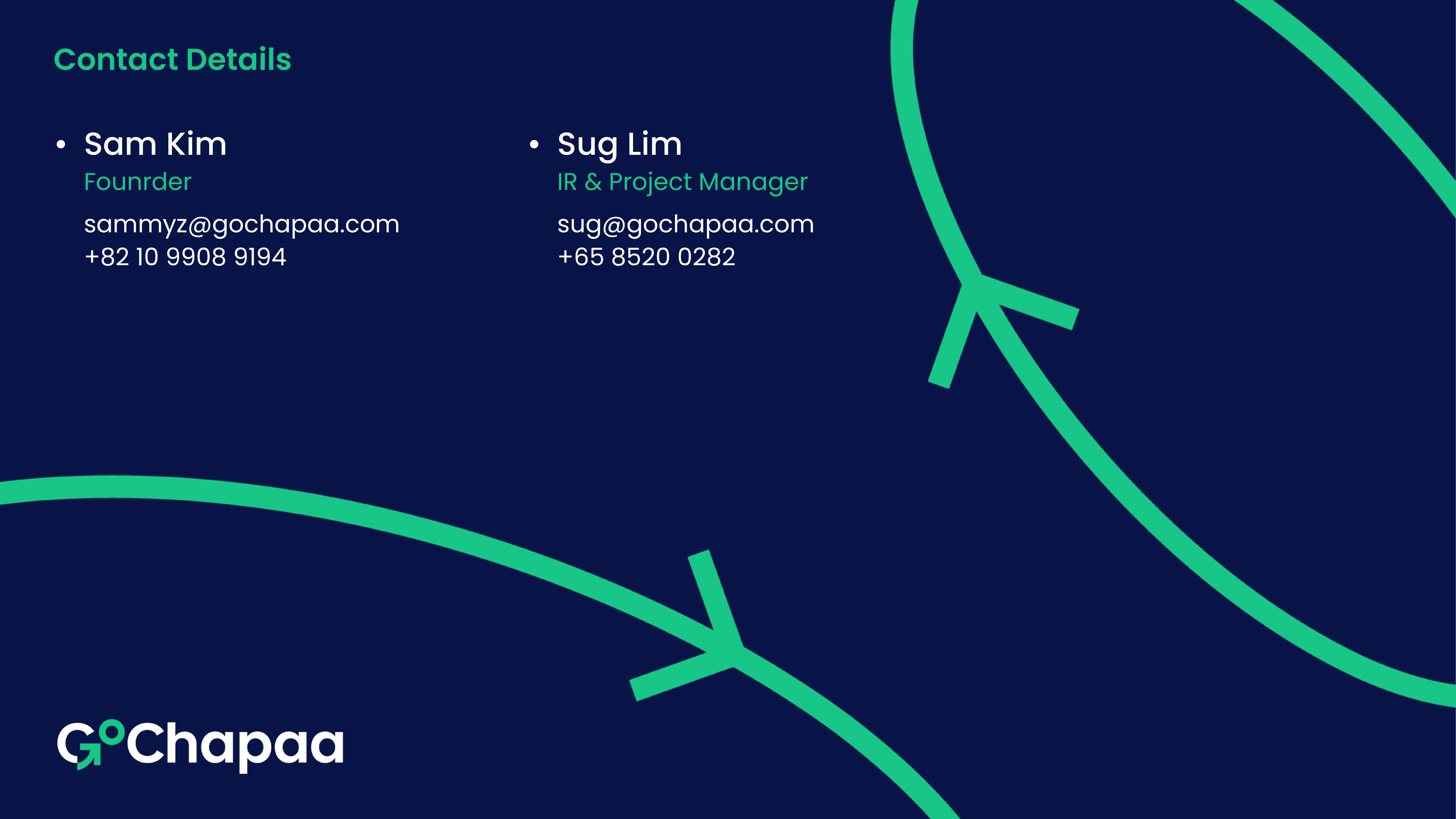 Contact Information - Founders and Project Managers